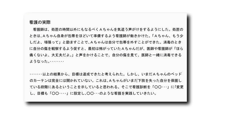 ケースレポートの書き方3 「事例を看護診断にあてはめる